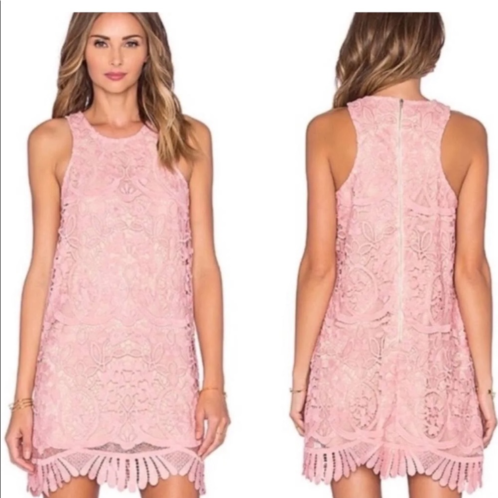 Lovers + Friends Pink Lace Dress